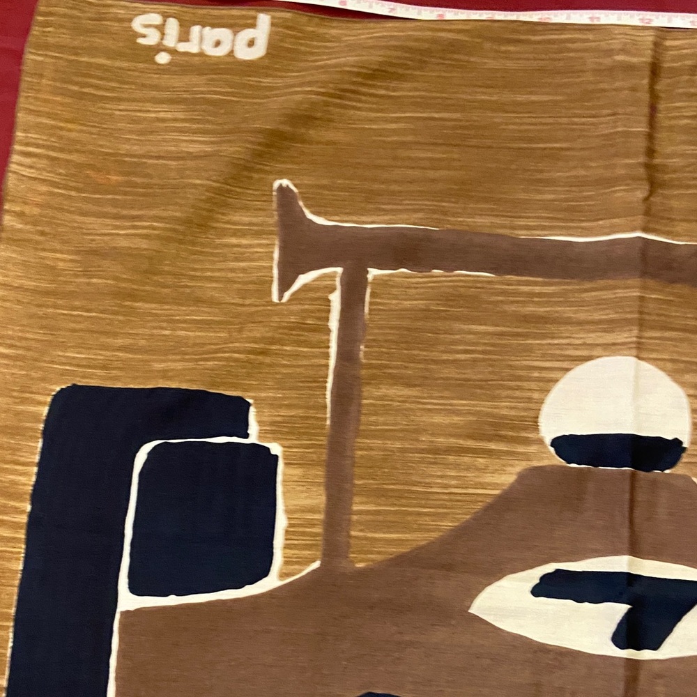 Courrèges Vintage Brown Racing Cotton Car Scarf - Picture 6 of 9
